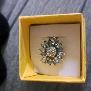 Blue and white sapphire 925 silver ring size 6.5 and 6